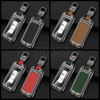 Custodia per chiave auto intelligente in pelle di metallo per Mitsubishi Outlander 3 ASX Colt Lancer 10 EX Grandis Pajero Sport Protector Fob - Custodia per chiave auto intelligente in pelle di metallo per Mitsubishi Outlander 3 ASX Colt