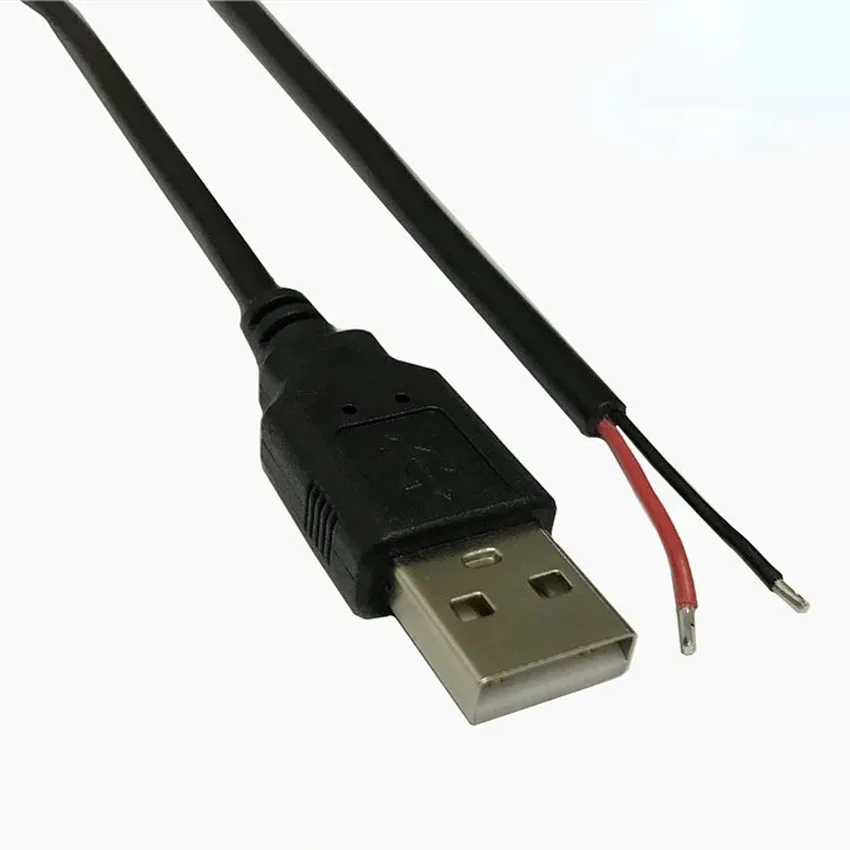YSJJZRL Cavo USB 2.0 maschio/femmina a filo nudo con estremità aperta, 5 V, 2 nuclei, per riparazione fai da te (2 m, USB maschio
