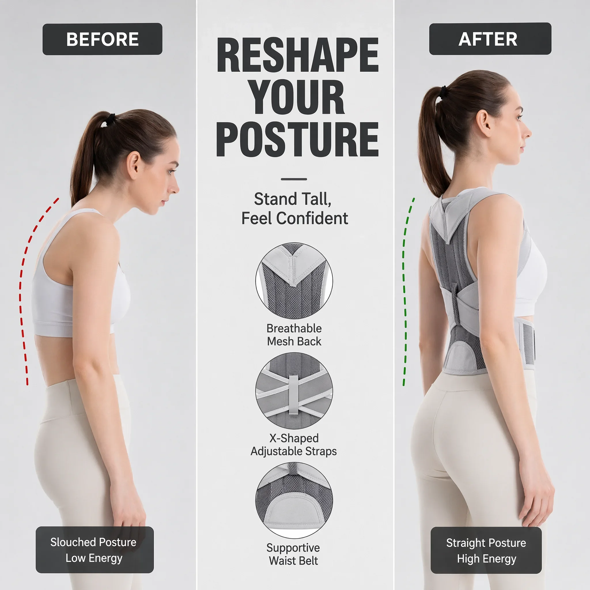 Innovative Posture Corrector and Lumbar Support Belt