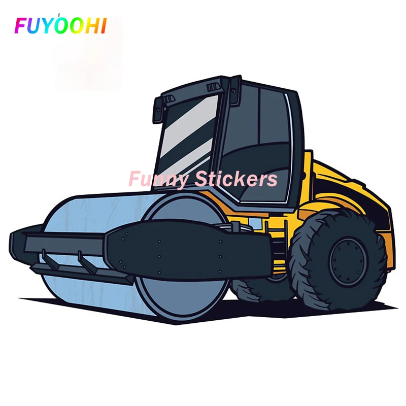 

FUYOOHI Exterior/Protection Funny Stickers Steamroller Vinyl Car Personality PVC Decal Scratch-Proof Windshield Motorcycle Decor