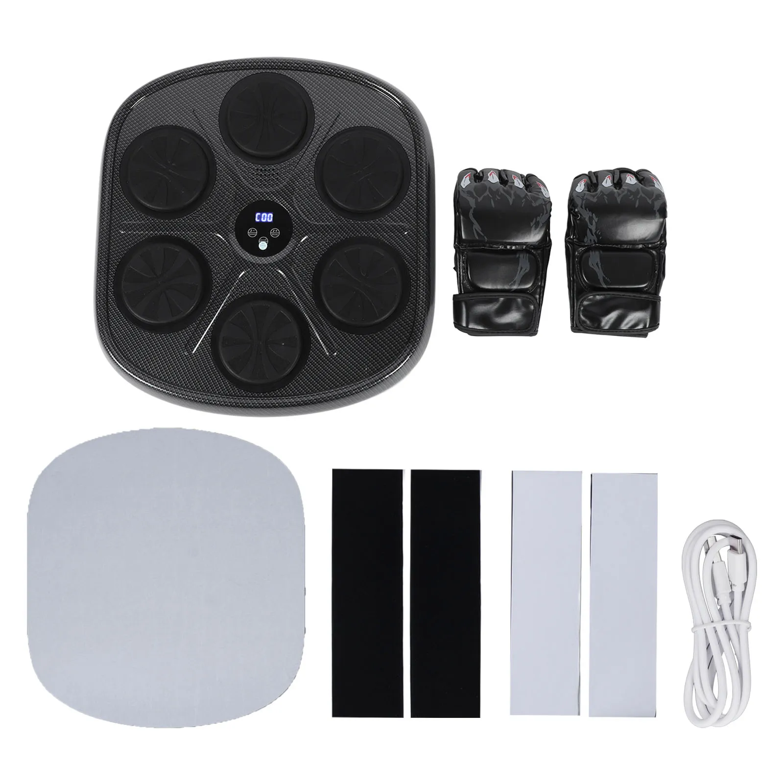 Smart Music Boxing Target for Kids Adjustable Speed and Mode Electronic Boxing Training Machine with Half Finger Gloves