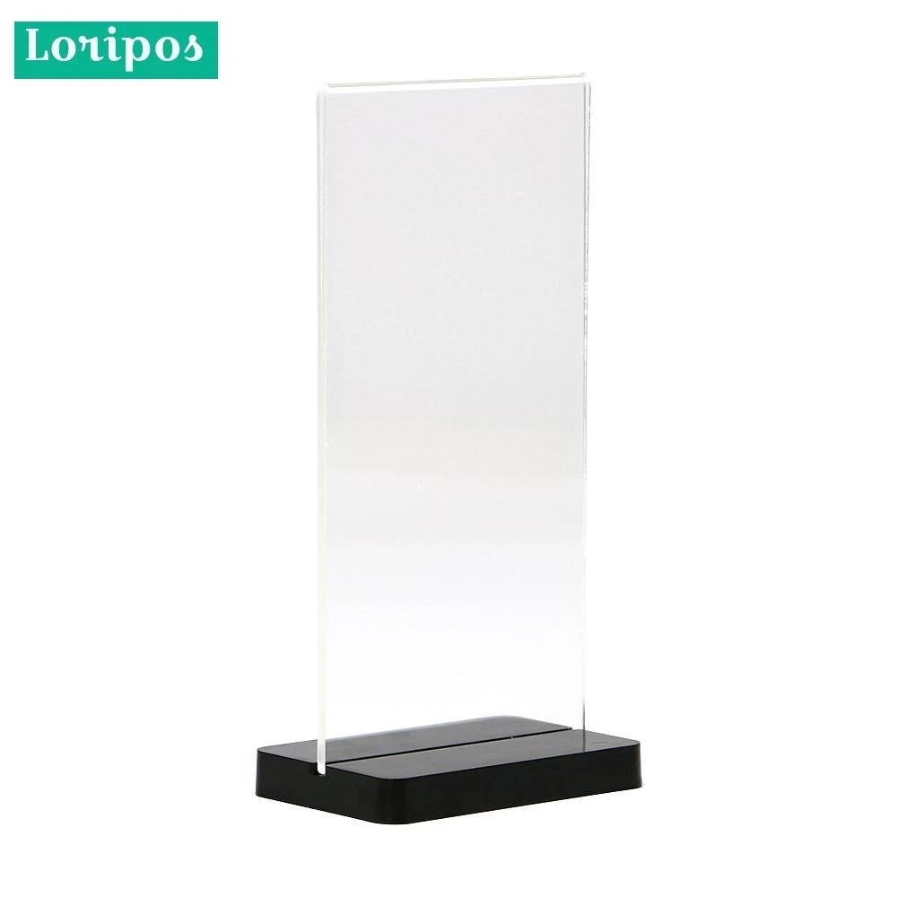 10x20cm Table Acrylic Menu Display Stand Acrylic Men Stand Black Clear Price Tag Display Desk Sign Holder Label Holder Frame