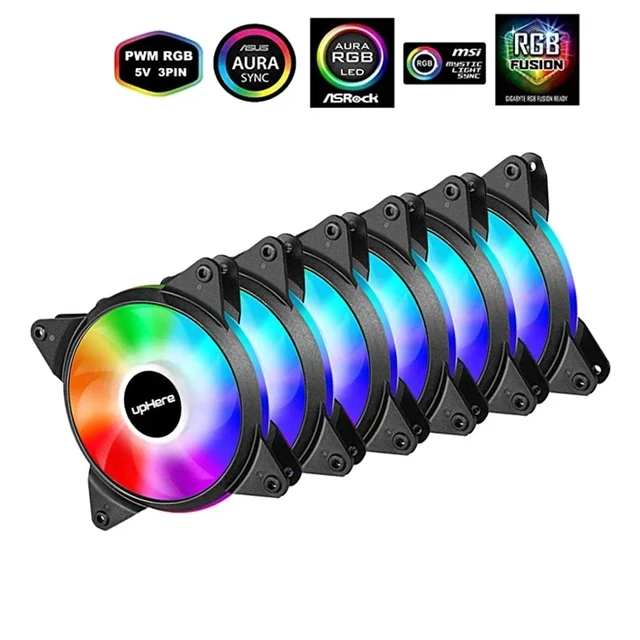 UpHere-Ventilateur d'aquarium RGB PWM 120mm, pour boîtier PC 5V