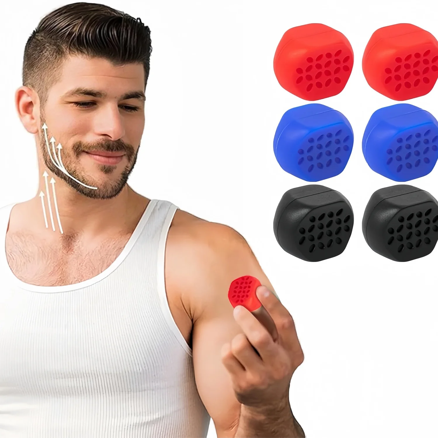 6pcs/box Silicone Jaw Exerciser Muscle Training Face Lifter Jaw Line Face Slimmer Targets Your Chin, Lip and Cheekbones