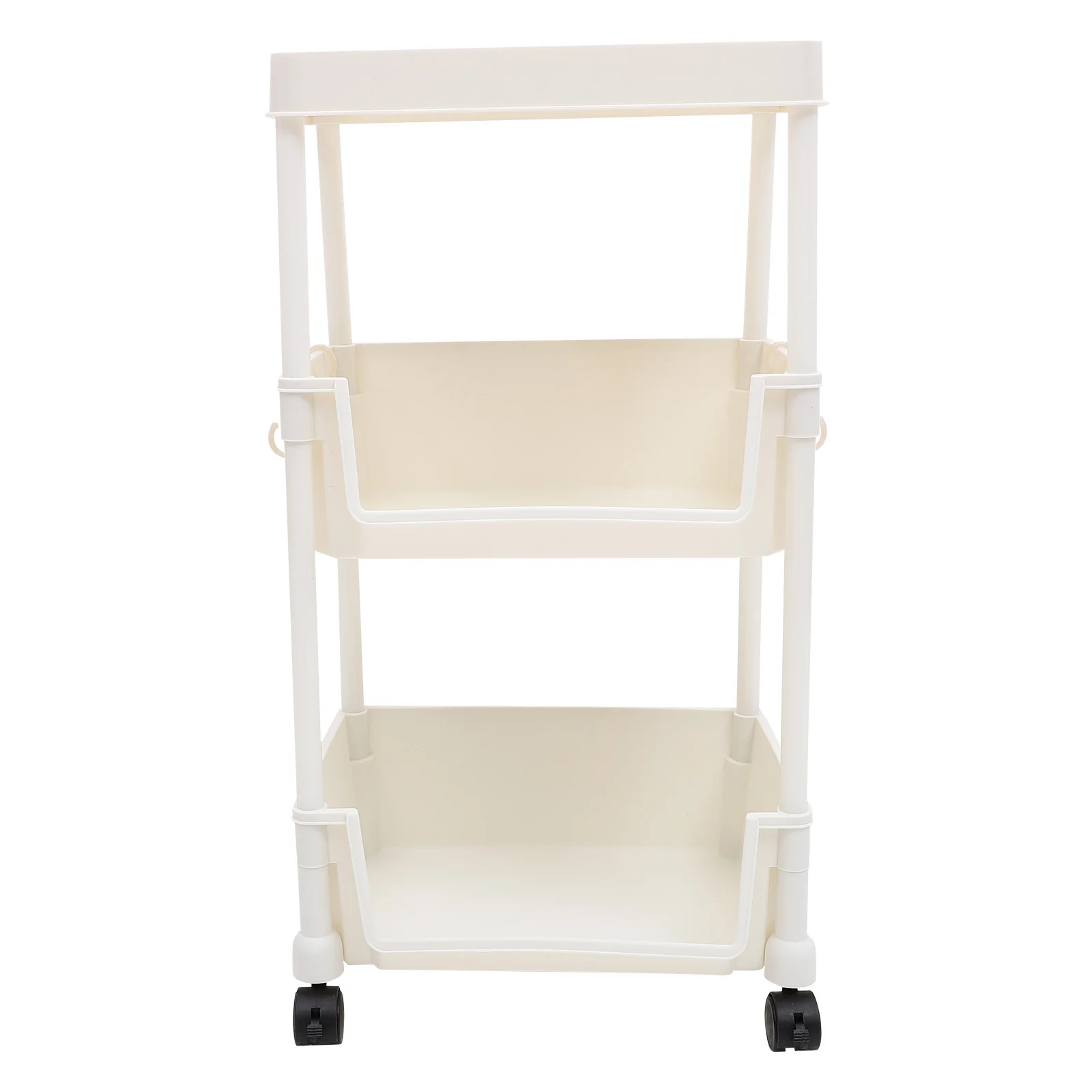 

3-Tier Rolling Cart Plastic Rolling Utility Cart Storage Trolley Shelf Utility Bookshelf Movable Storage Organizer Wheels