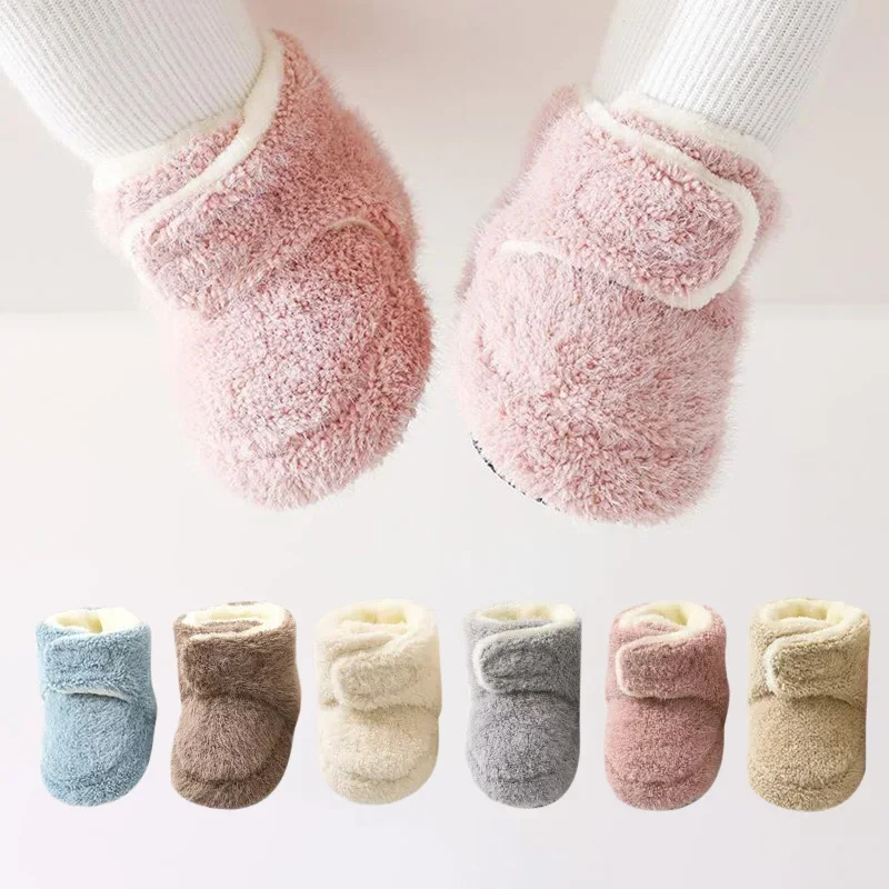 

New Plush Baby Shoes Winter Warm Boot Soft Soled Infant Toddler Anti-slip Shoes Boys Girls First Walkers Thickened Booties Items