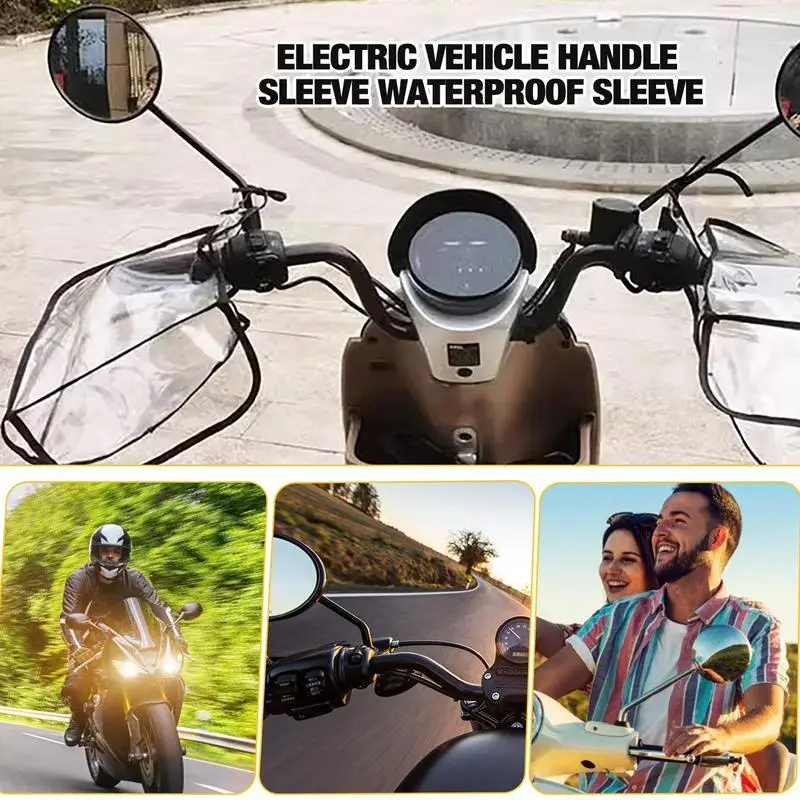 Motorcycle Scooter Handlebar Protective Rain Cover Transparent Riding Muff Winter Thermal Gloves Winter Riding Handle Cover 6
