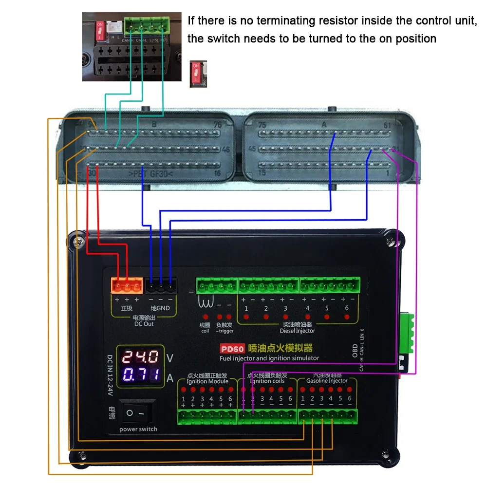 Fuel Injection Ignition Simulator PD60 ECU Maintenance Platform Test Equipment Tool For Gasoline Diesel Vehicle Computer Board car fuel injector tester