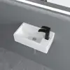Ceramic Bathroom Vessel Sink 18"x10" Wall Mount Corner Vanity Basin Bowl White 2