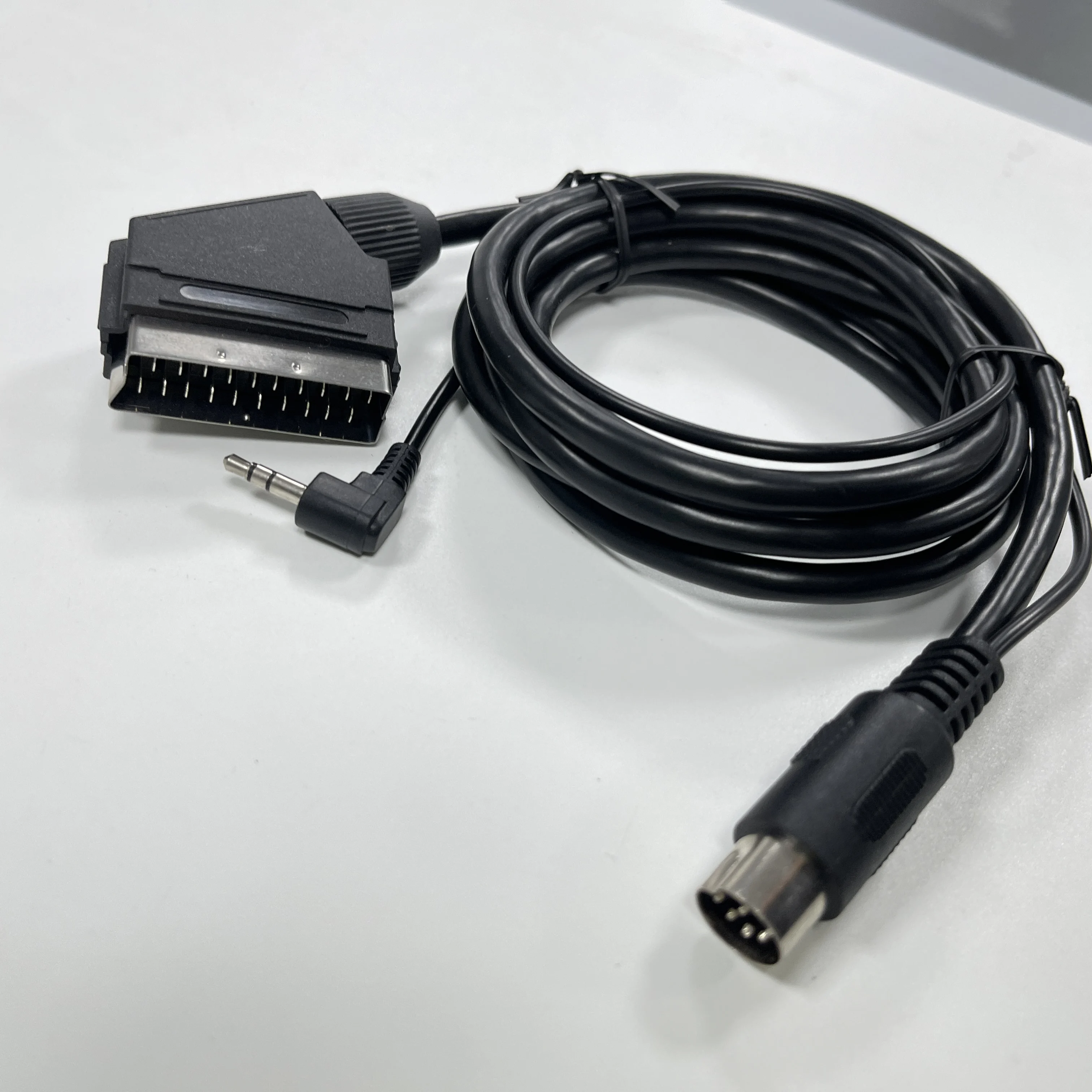 100 Pz Nichelato Per Sega Genesis 1 3.5Mm Spina Dual Channel Scart Av Cable 1.8 Metri Per Neo Geo