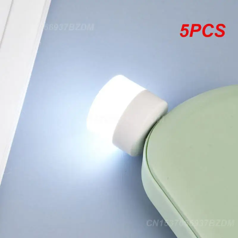 

5PCS Rechargeable Lamp USB Lamp Mini LED Night Light Power Bank Charging USB Book Lights Small Round Reading Desk Lamp Bulb