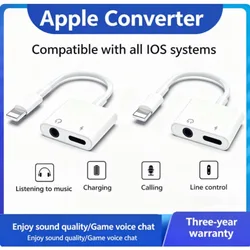 Premium Audio Adapter & Charger Splitter for iPhone - Enhanced Sound and Power Accessory (WHITE)