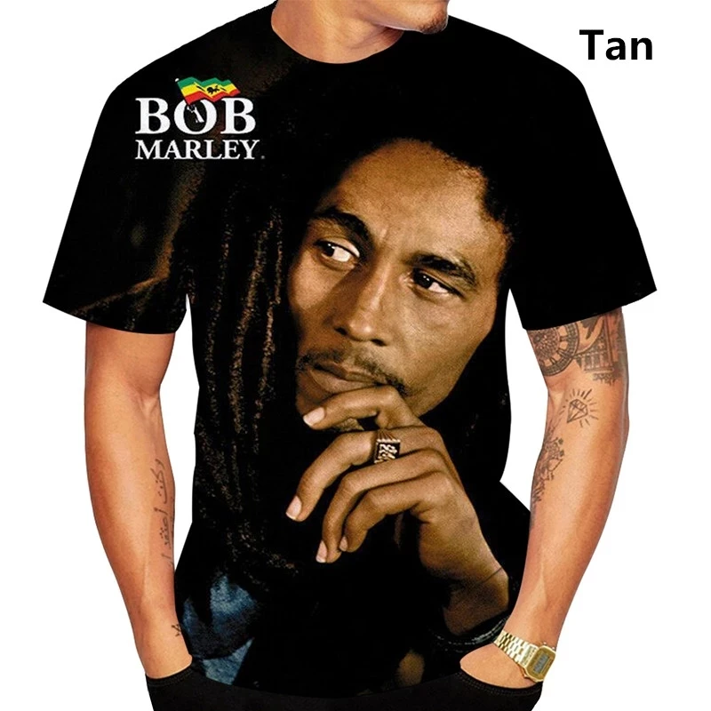 

Fashion Trend T-Shirt Summer Bob Marley Men 3d Printed T-shirt Reggae Music Hip Hop Casual Short Sleeve Printing Tee Shirts
