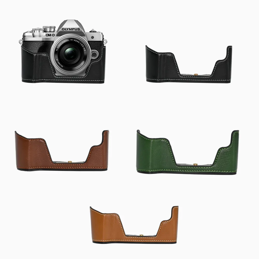 Em10M3 Custodia A Mezza Copertura Con Base In Pu Per Fotocamera Olympus Omd Em10 Mark Iii