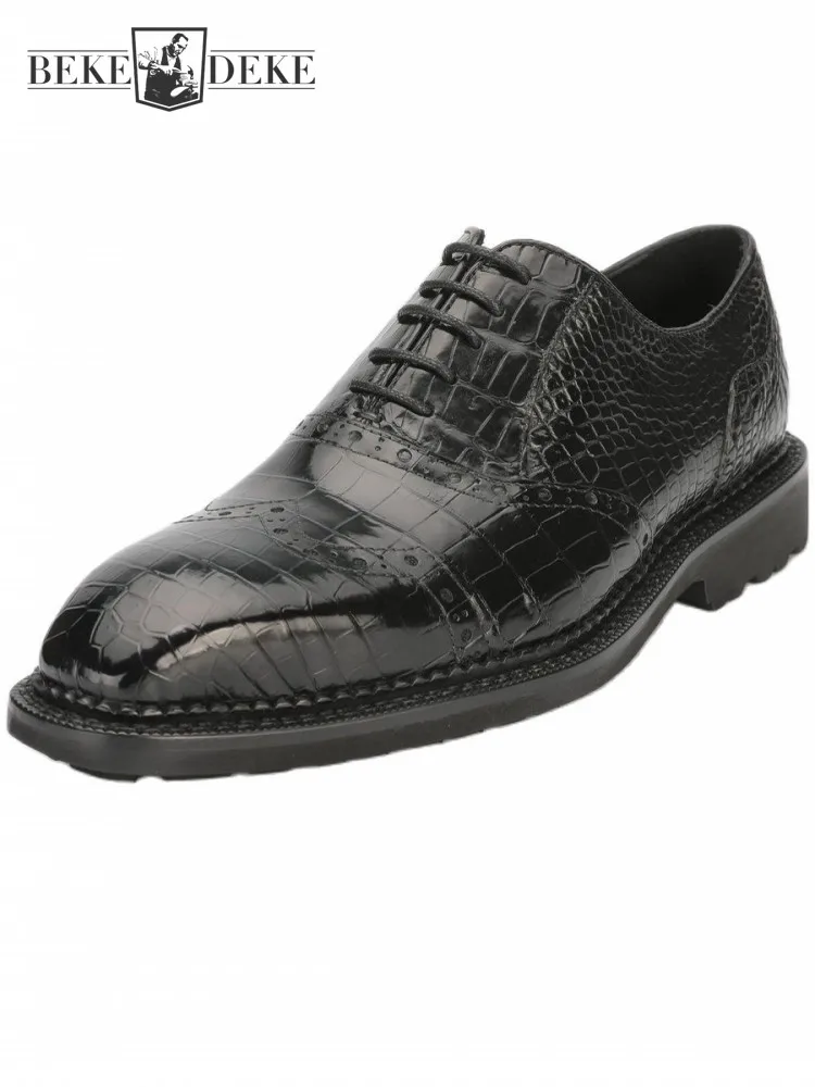 

Brand Genuine Leather Dress Shoes Men Business Leisure Brogues Shoes Designer Office Wedding Casual Formal Shoes Male 38-44
