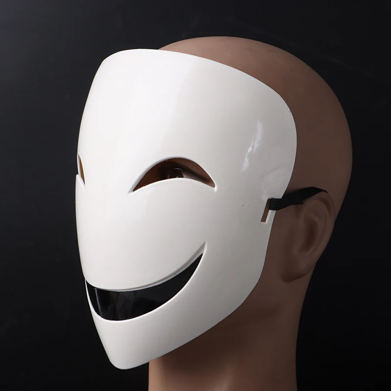 Weiße Unisex-Lächeln-Maske für Erwachsene, japanischer Anime, Black Bullet Hiruko, sichtbarer Helm, Cosplay-Kostüm-Requisiten, Halloween-Geschenkkollektion – Detail 5