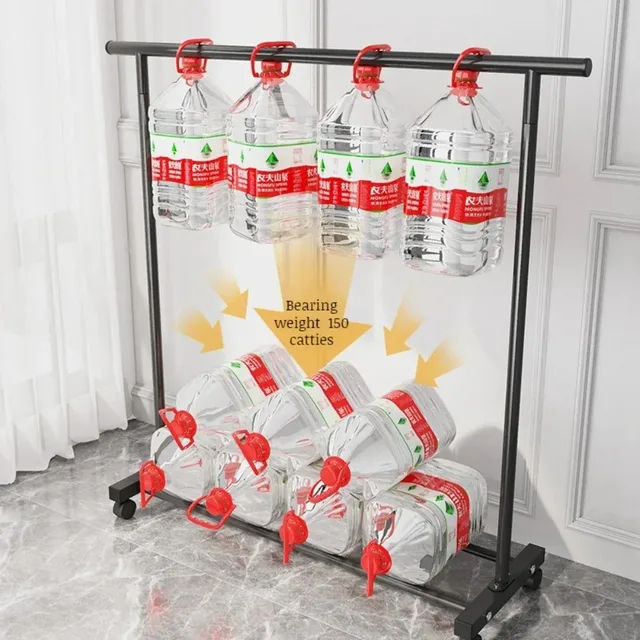 Appendiabiti mobile Scaffale per indumenti con asta rotante Appendiabiti in metallo con ruote Stendino singolo e doppio palo integrato per camera da letto 4