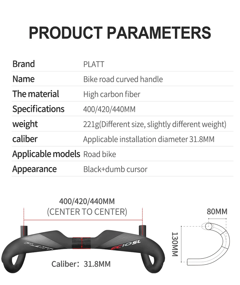 Description Picture 3 of itemRide with Carbon Handlebar Bikes Internal Road Handlebar - 31.8 * 400/420/440mm