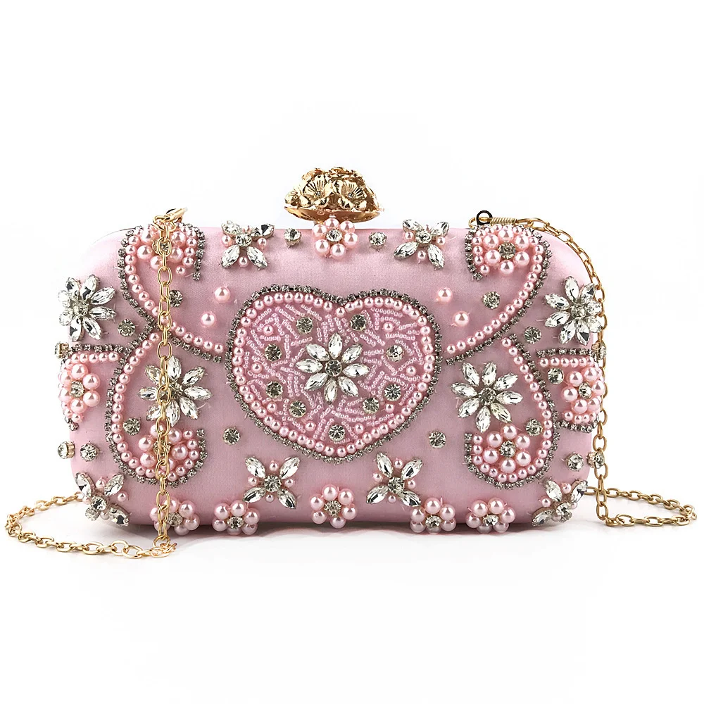 Dinner Messenger Female Handbag Bag Handmade Pearl Embroidery Fashion Women's Party Banquet Wedding Purses Bolsas Clutche Y2k