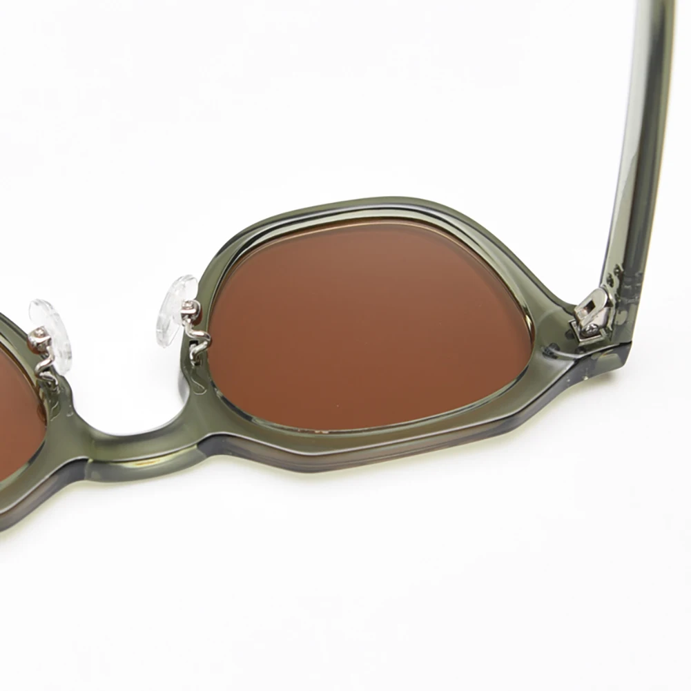 Peekaboo Korean Style Retro Polarized Sunglasses Women TR90 Frame Polygon Polarized Sunglasses uv400 Male Green Brown Summer polarized sunglasses
