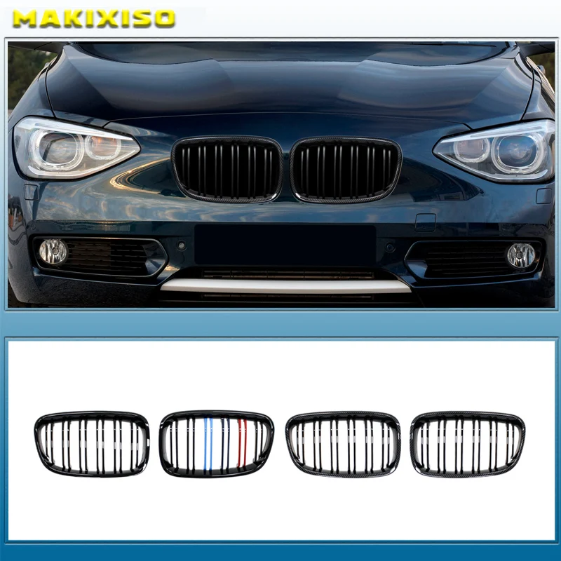 

High Quality Car Front Bumper Kidney Grille For BMW 1 Series F20 F21 2011 2012 2013 2014 Replacement Double Slat Black Grilles