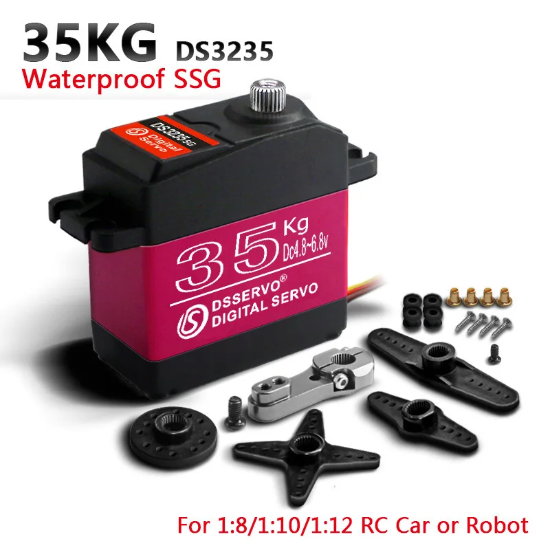Verbessertes Dsservo, wasserdichtes Servo, 35 kg, Hochgeschwindigkeitsservo, Metallgetriebe, digitales Servo, RC Baja-Servo für 1/8 1/10 RC-Autos