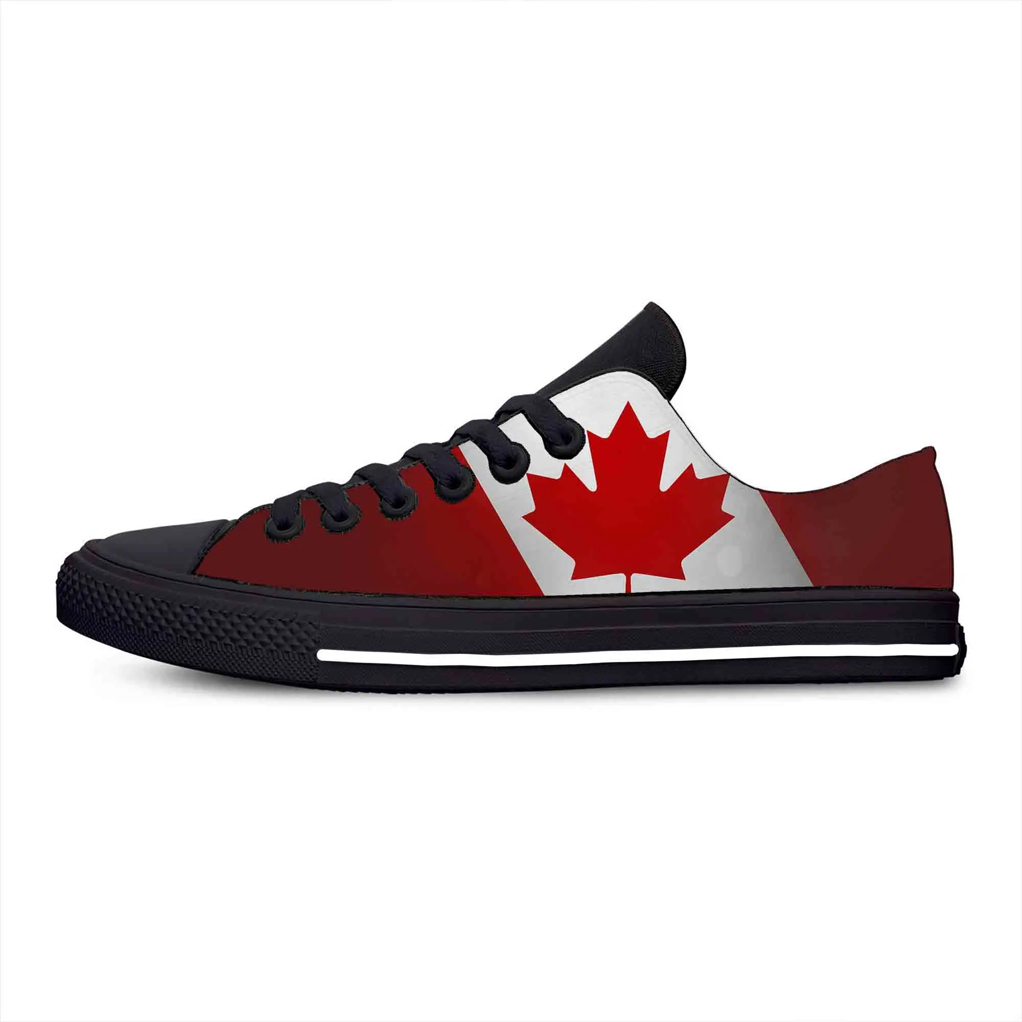 

Забавные модные повседневные Текстильные кроссовки с канадским флагом патриотической гордости, удобные дышащие кроссовки с низким верхом и 3D принтом для мужчин и женщин