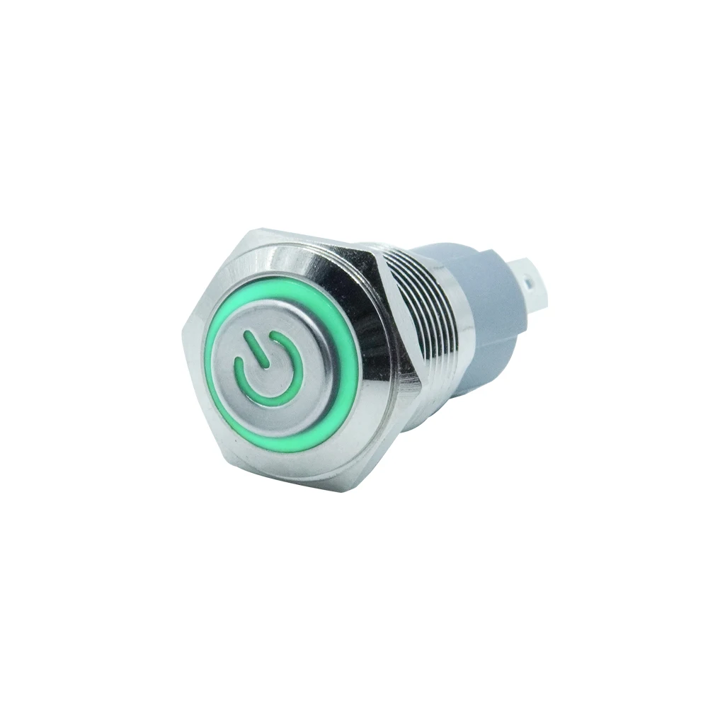 12mm 16mm 19mm 22mm Extended Head Metal Push Button Switch on off power LED light Waterproof 3v 6v 12v 24v 110v 220v ip65 push button switch