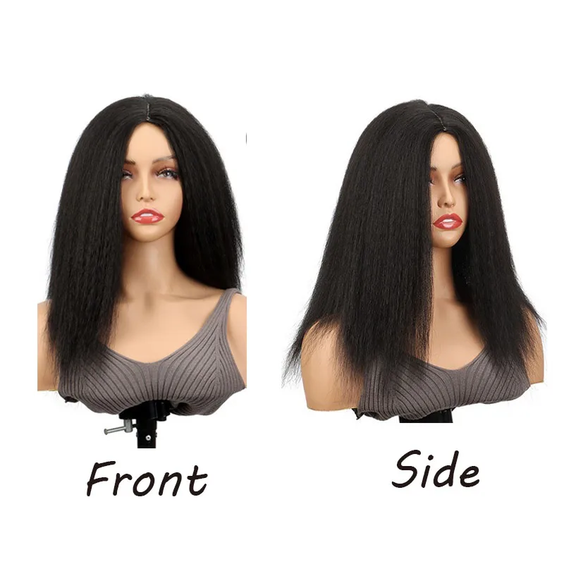 Synthetic Kinky Straight Afro Puff Wig Yaki  Hair Wig for Women Natural Looking Daily Party Use Heat Resistant