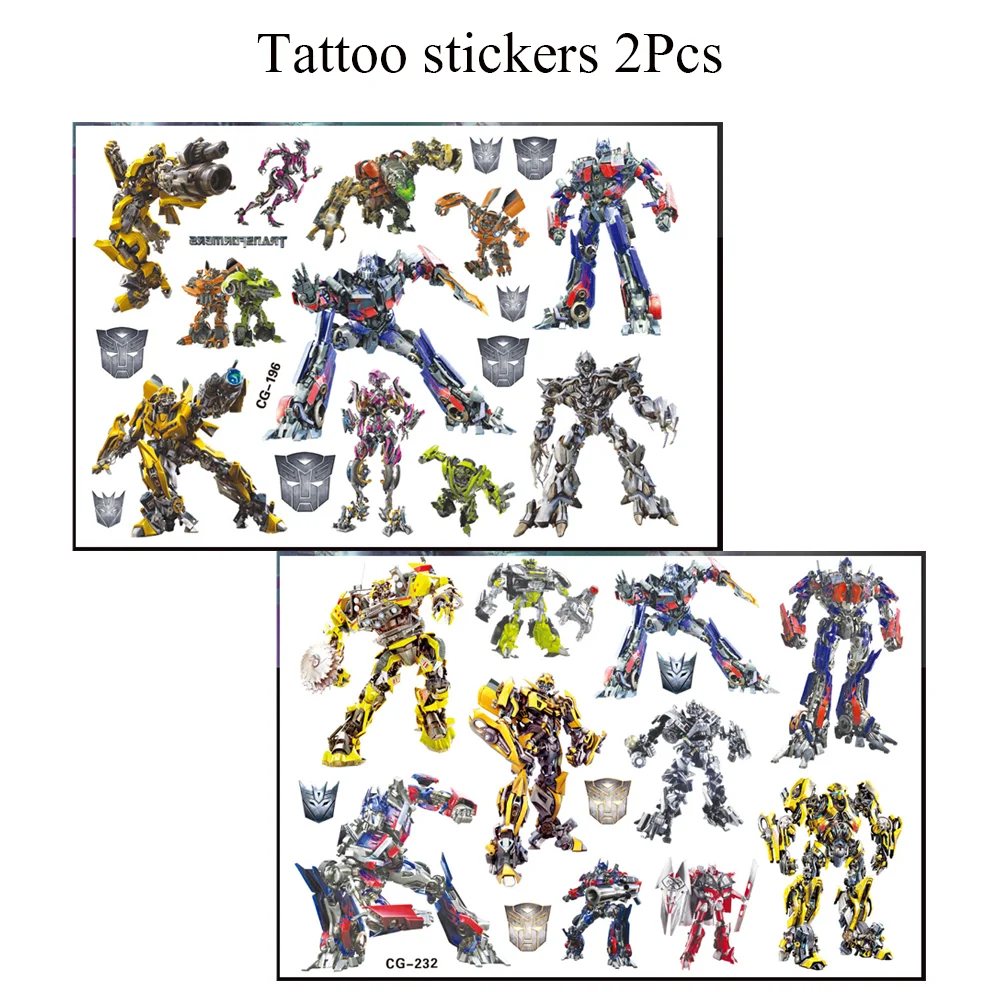 Cartoon Transformation Temporäre Wasserdichte Tattoo Aufkleber Roboter Party Dekoration Alles Gute Zum Geburtstag Baby Dusche Liefert Geschenk – Detail 4