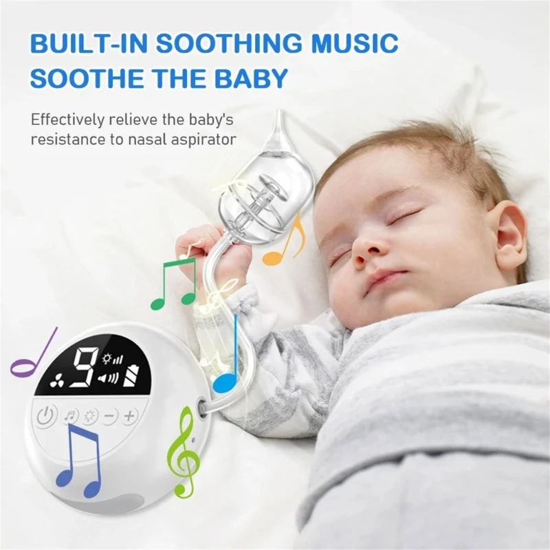 Powerful Electric Nasal Aspirator with Melodies & Gentle Illumination Rechargeable Nasal Suction Device Vacuum nasal aspirator