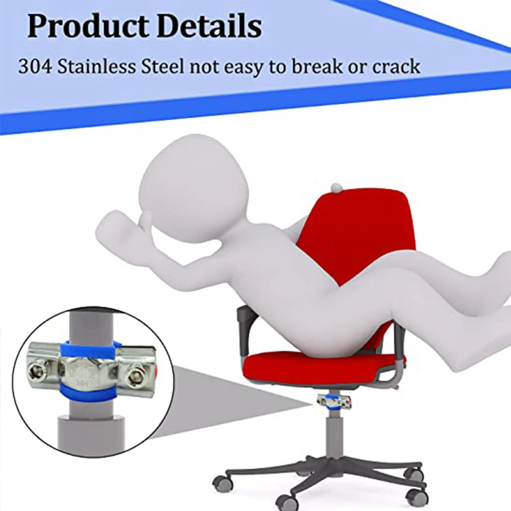 2 Pcs Office Chair Protector Clamps Adjustable Height Repair Kit Furniture Saver Bracket Fix Sinking Tool Replacement Tube