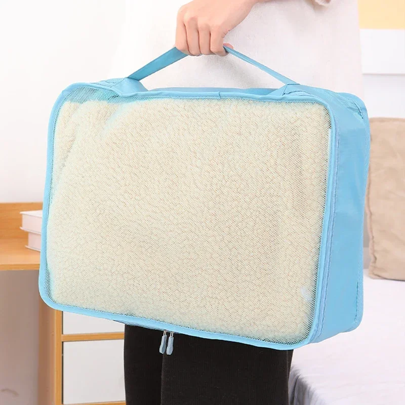 Large Capacity Travel Bag Suitcase Clothes Storage Organizer Mesh Bag Portable Luggage Organizers for Travel Clothing Storage