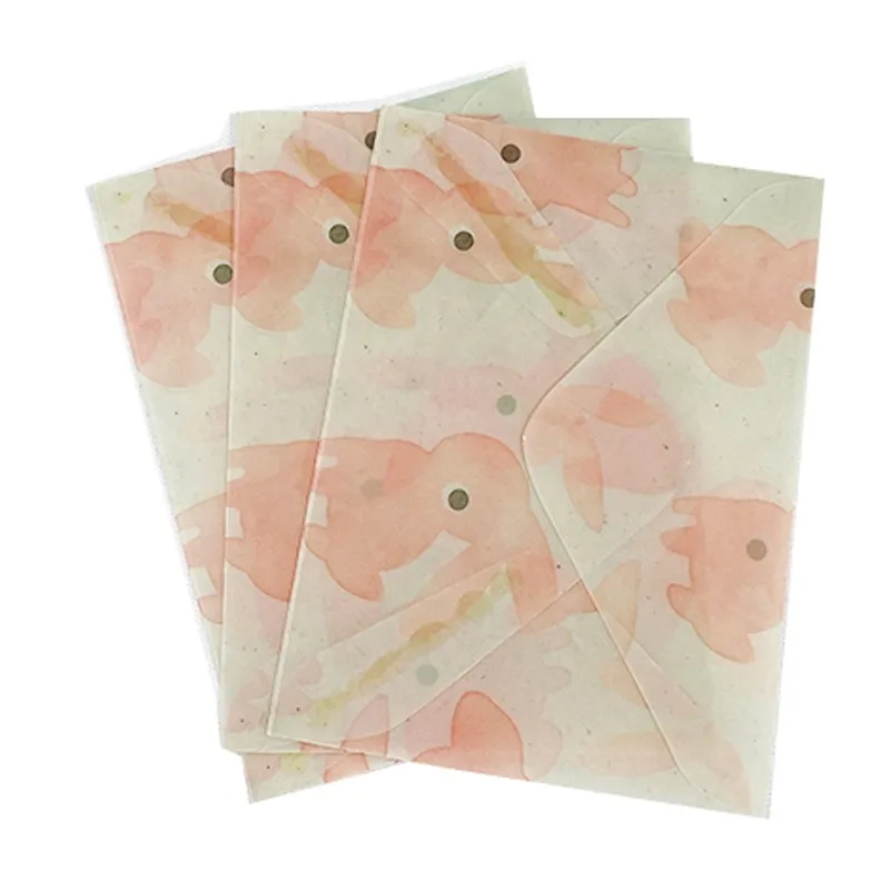 Sulfuric acid paper handmade envelope animal series Card Wedding Letter Invitation Scrapbooking Gift 3pcs/pack