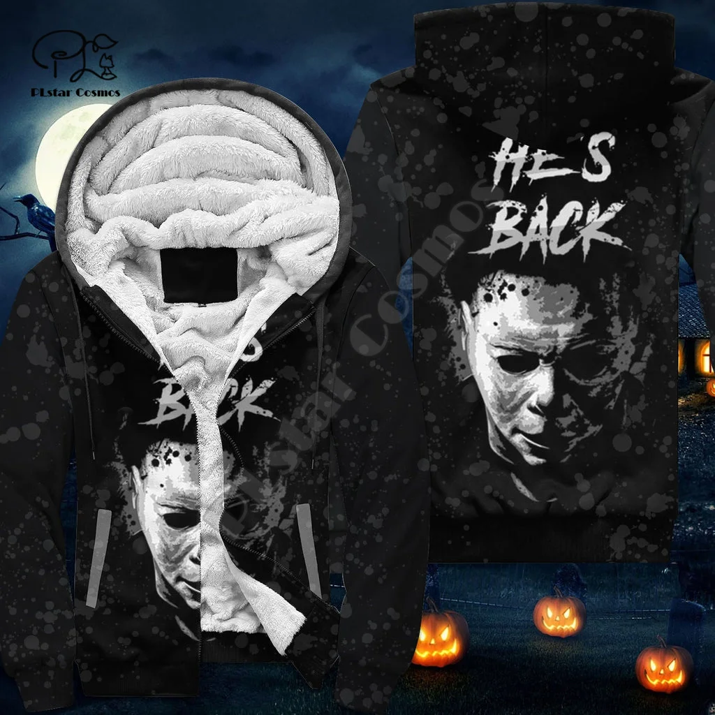 Halloween Horror Movie Cosplay Michael Myers Jason 3DPrint Unisex Autumn Winter Warm Coat Fleece Jacket Funny Hoodies X1 cosplay jacket