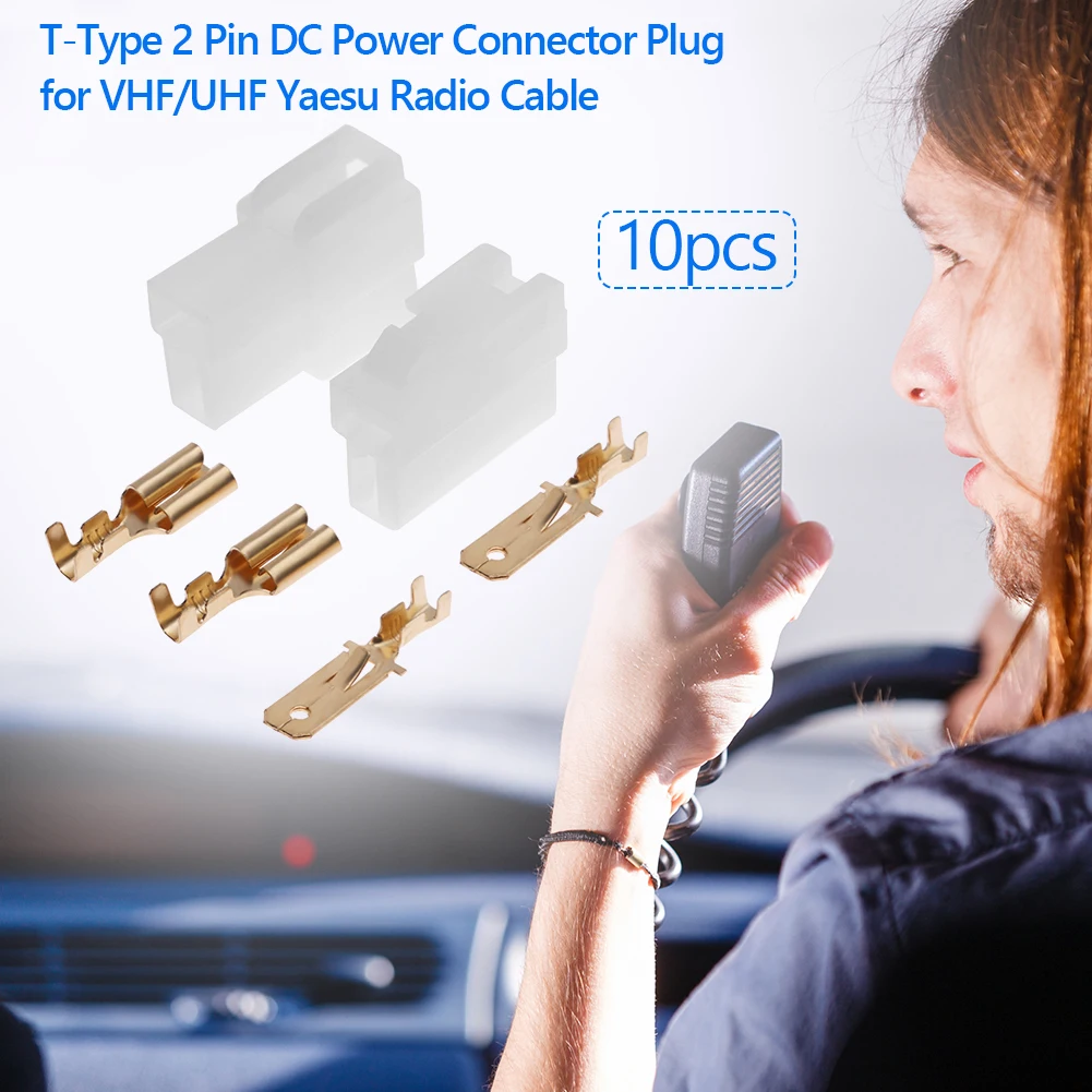 Hot Sale Power Connector Plugs Skillful Manufacture 10 Sets Universal T-Type 2 Pin DC Power Male Female Connector Plastic Metal