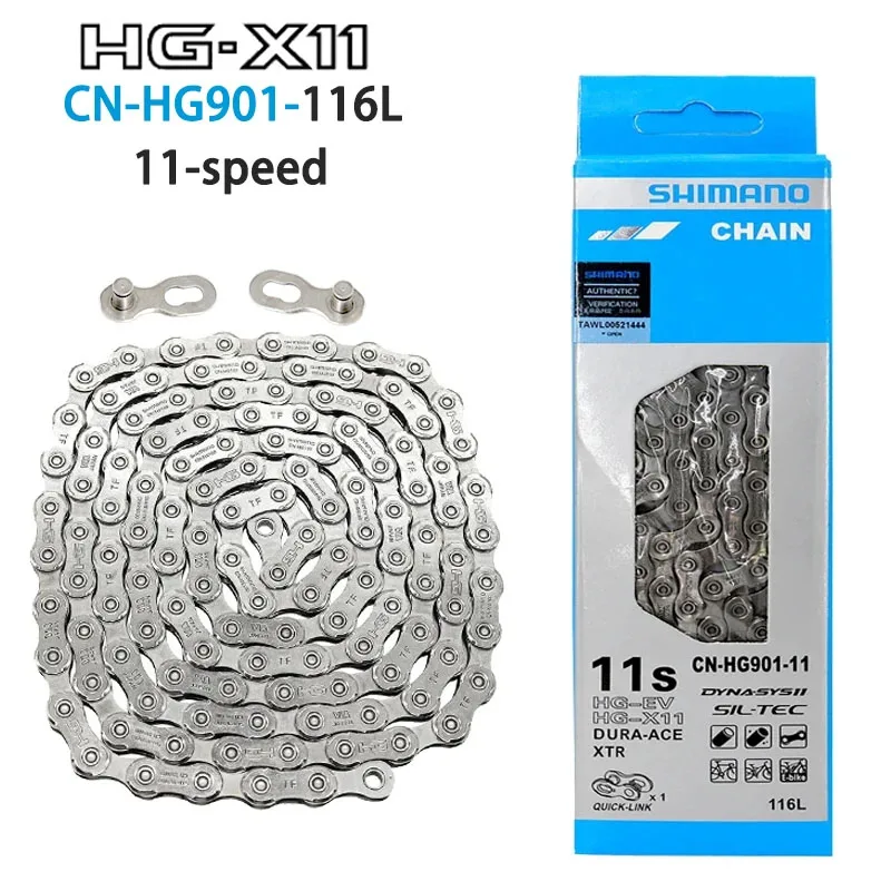 SHIAMNO DEROE SLX HG 8-12Speed Bicycle Chain HG40 HG53 HG601 HG701 HG901 M7100 M8100 116L For MTB Road Racing Bike