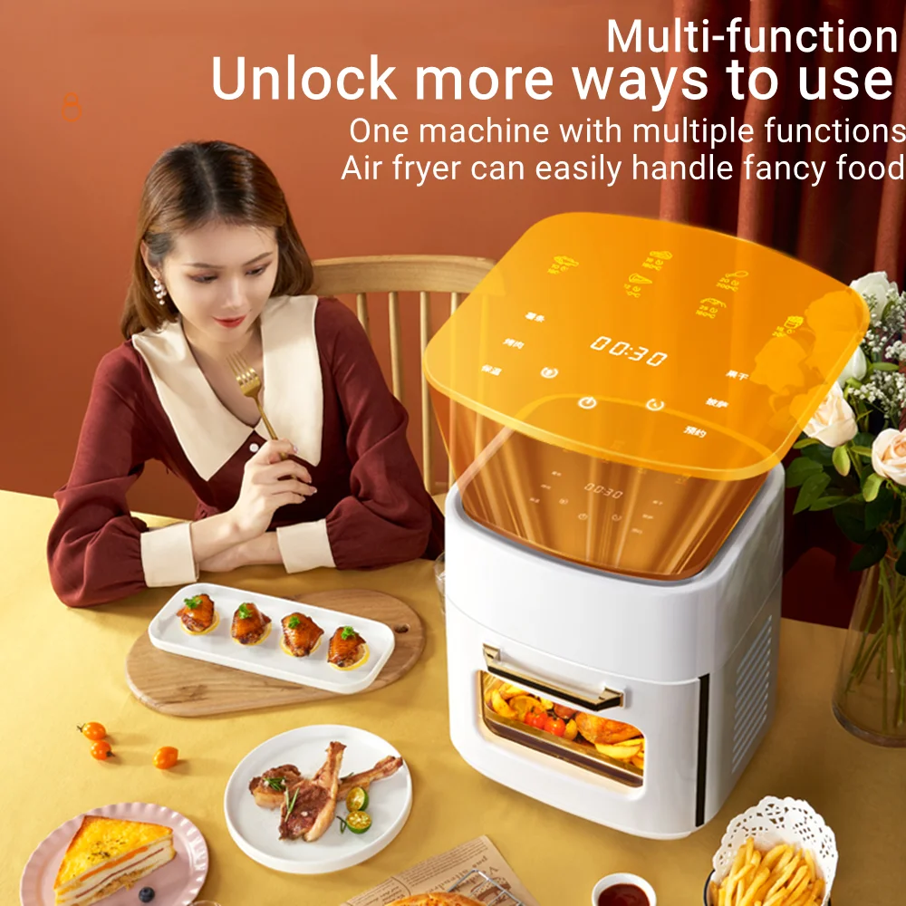 Air Fryer 4.2 QT Oilless Hot AirFryer 1200W Healthy Cooker Small Oven with  7 Presets, Digital LCD Touch Screen, Visual Cooking - AliExpress