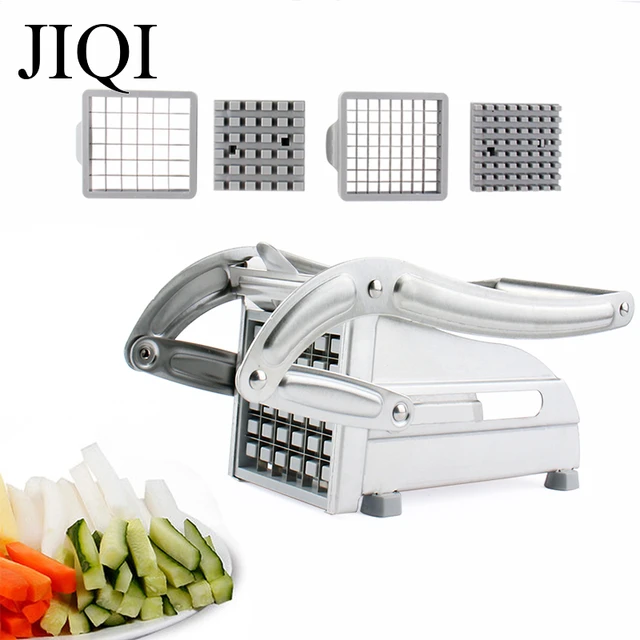 Stainless Steel Potato Cutter Chipper, French Fry Slicer Chipper Machine  With 2 Blades For Cucumber Vegetables Carrot