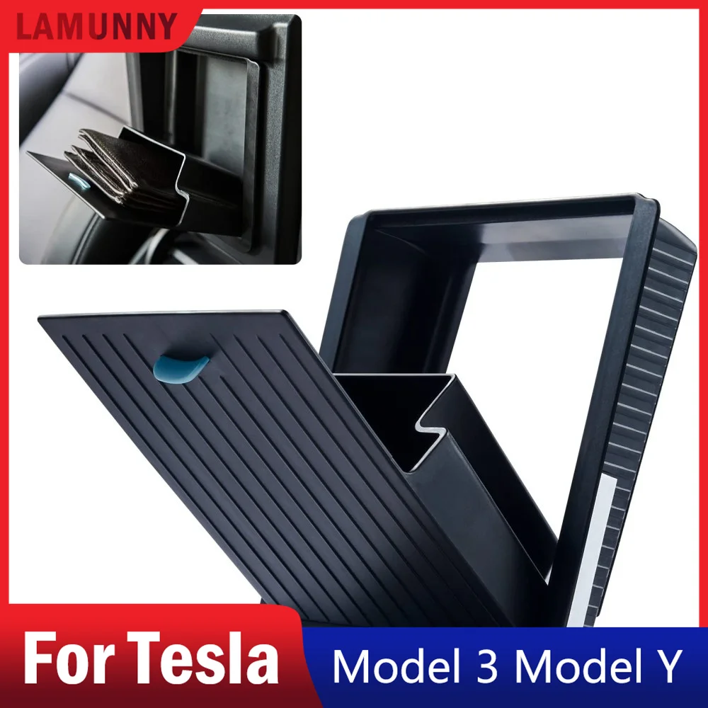 

For Tesla Model Y Model 3 2021-2023 Center Console Organizer with Hidden Armrest Storage Box 1PC Webcam Cover 1PC Cup Holder