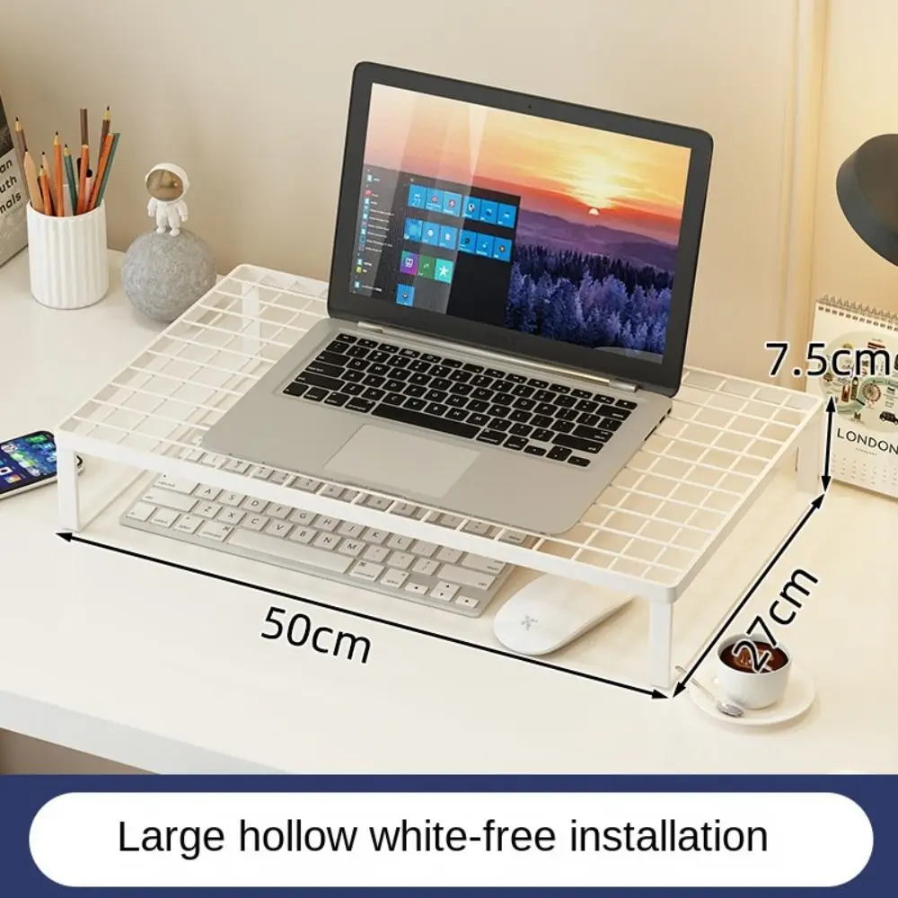 그리드 노트북 그리드 냉각 랙 냉각 검정/흰색 컴퓨터 높이기 스탠드 금속 휴대용 노트북 보관 선반 컴퓨터