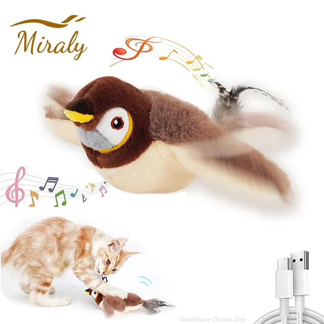 Chirping Flapping Bird Cat Toy 2