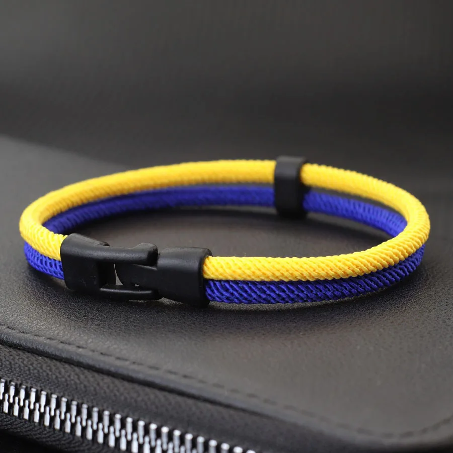 Men Bicolor Milan Rope Bracelet Dark Blue Yellow