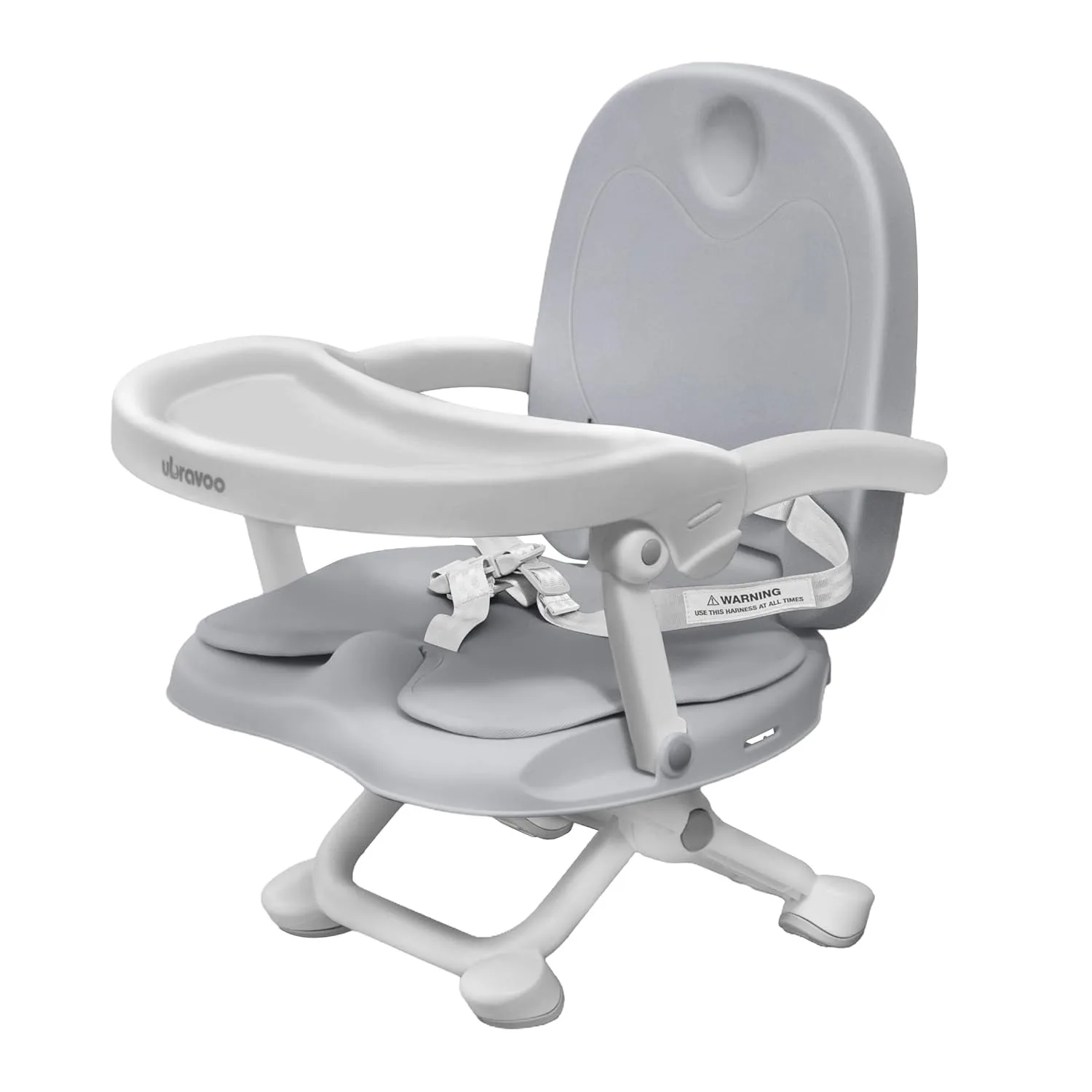 Portable 3-in-1 Foldable Baby Booster Seat with Removable Tray