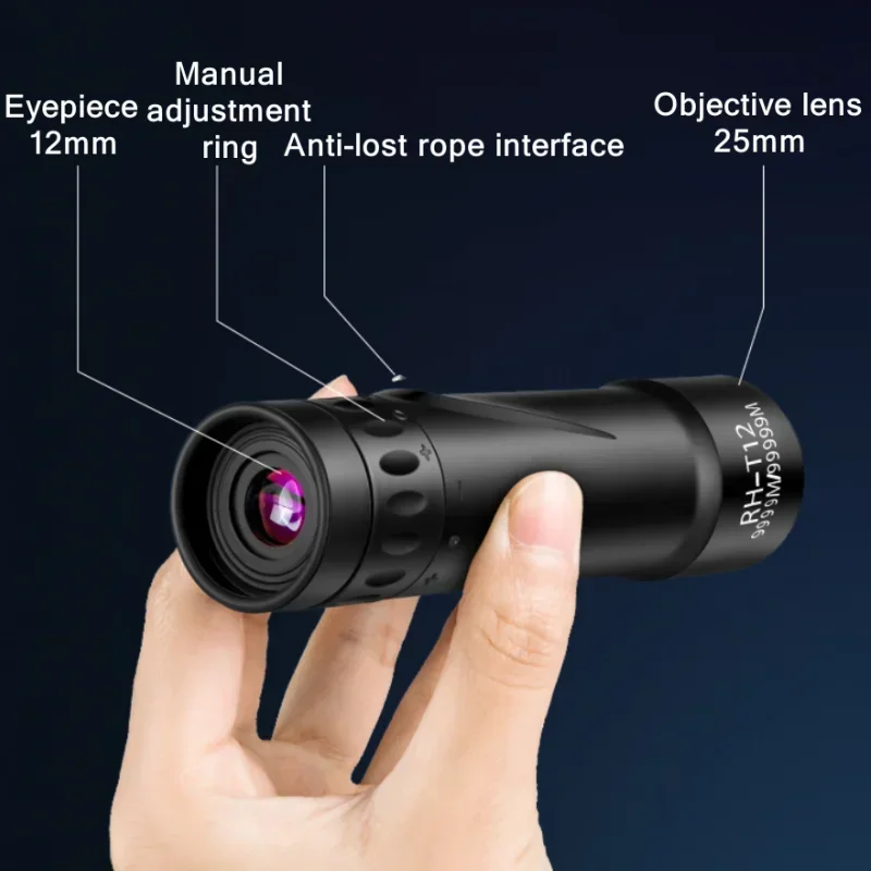 High Quality HD Powerful Monocular Telescope Portable Binoculars Long Range Telescope Hunting Camping With Phone Clip 2