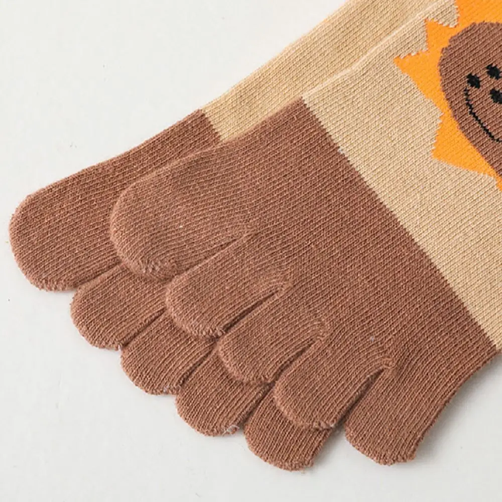 Breathable Children's Long Tube Socks Healthy Sweat-absorbing Five-finger Socks Cotton Socks