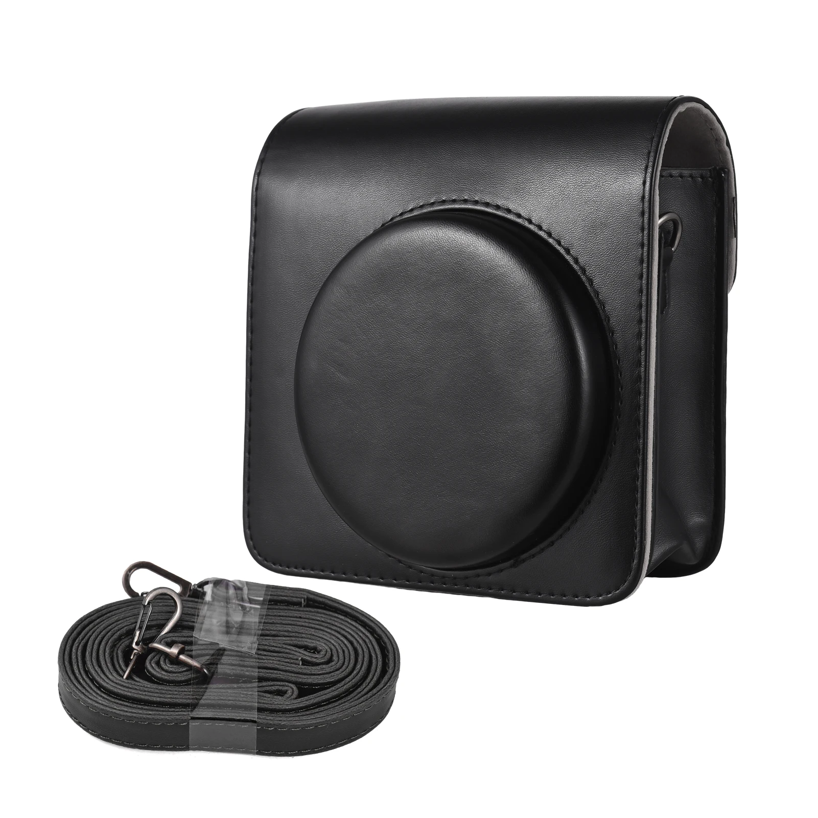 Instant Camera Storage Case with Magnetic Buckle and Shoulder Strap in PU Leather