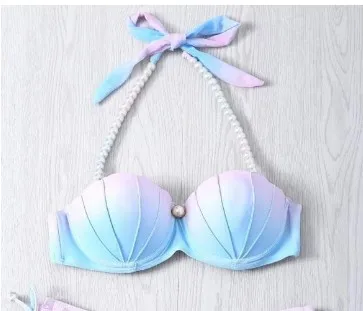 2025 Women’s Push-Up Tankini Swimsuit – Sexy High-Waist Micro Bikini Set with Shell Design Beachwear Swimwear