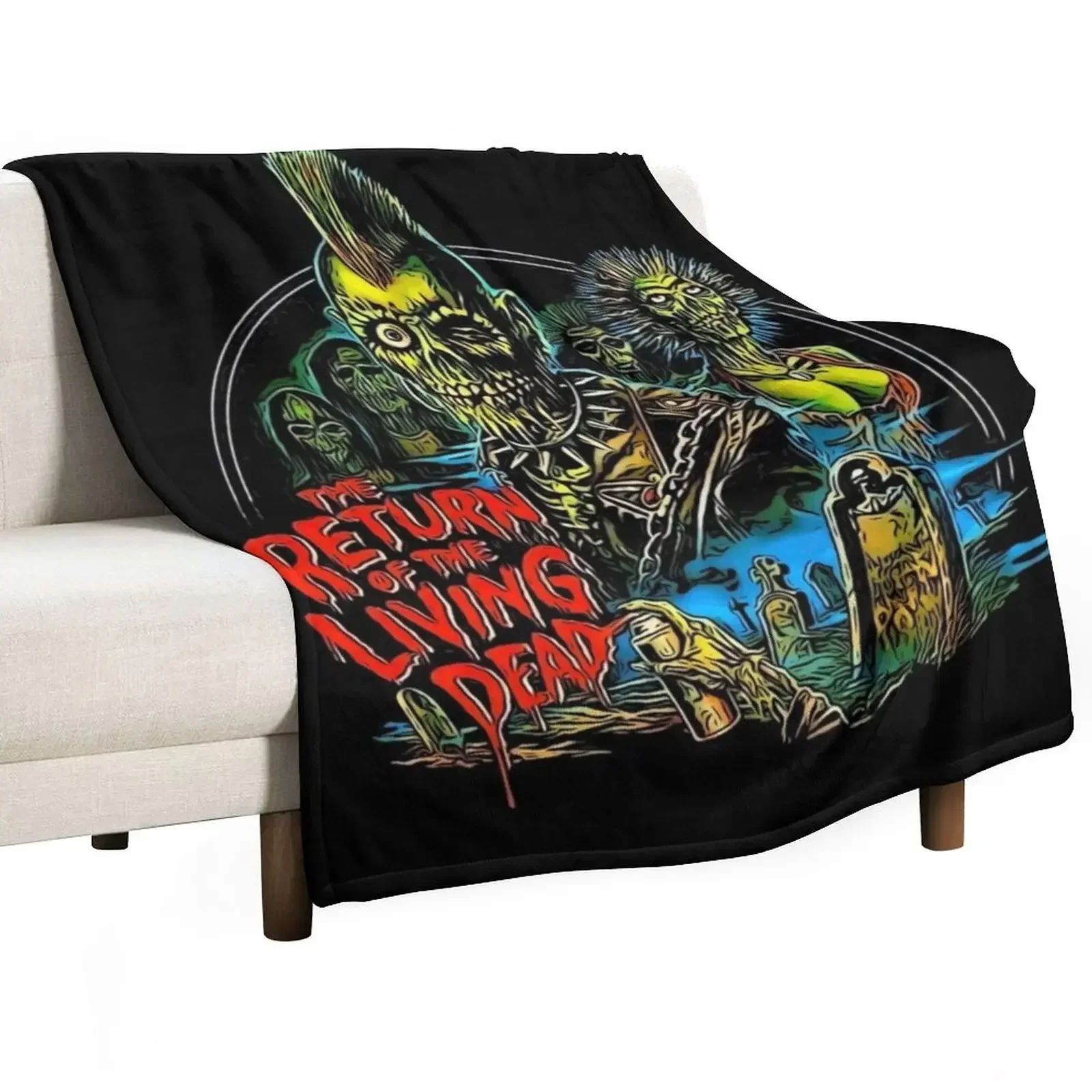 

Return of the Living Dead Tarman Poster Art Throw Blanket Hairy Blankets Sofas Of Decoration Vintage Blankets