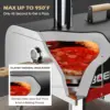 Pizza Oven Outdoor,Multi-Fuel Rotatable Pizza Ovens,Portable Wood Fired and Gas Pizza Oven,Stainless Steel 3-Layer Oven,Pizza Ma 4